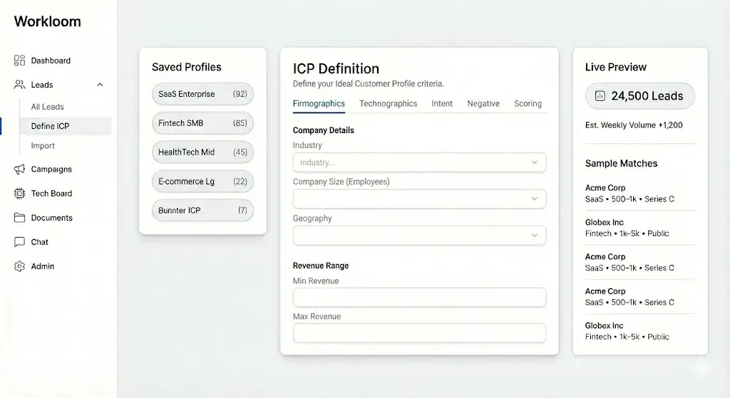 Workloom dashboard lead preview